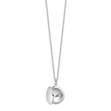 Small round sterling silver locket - open