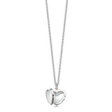 Small sterling silver heart locket open