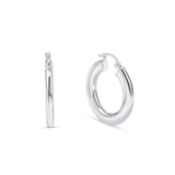 Soft Edge Sterling Silver Hoops