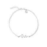 Sterling Silver Snake Ankle Chain Bracelet