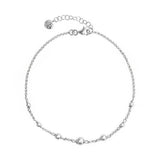Sterling Silver Graduated Bobble Anklet