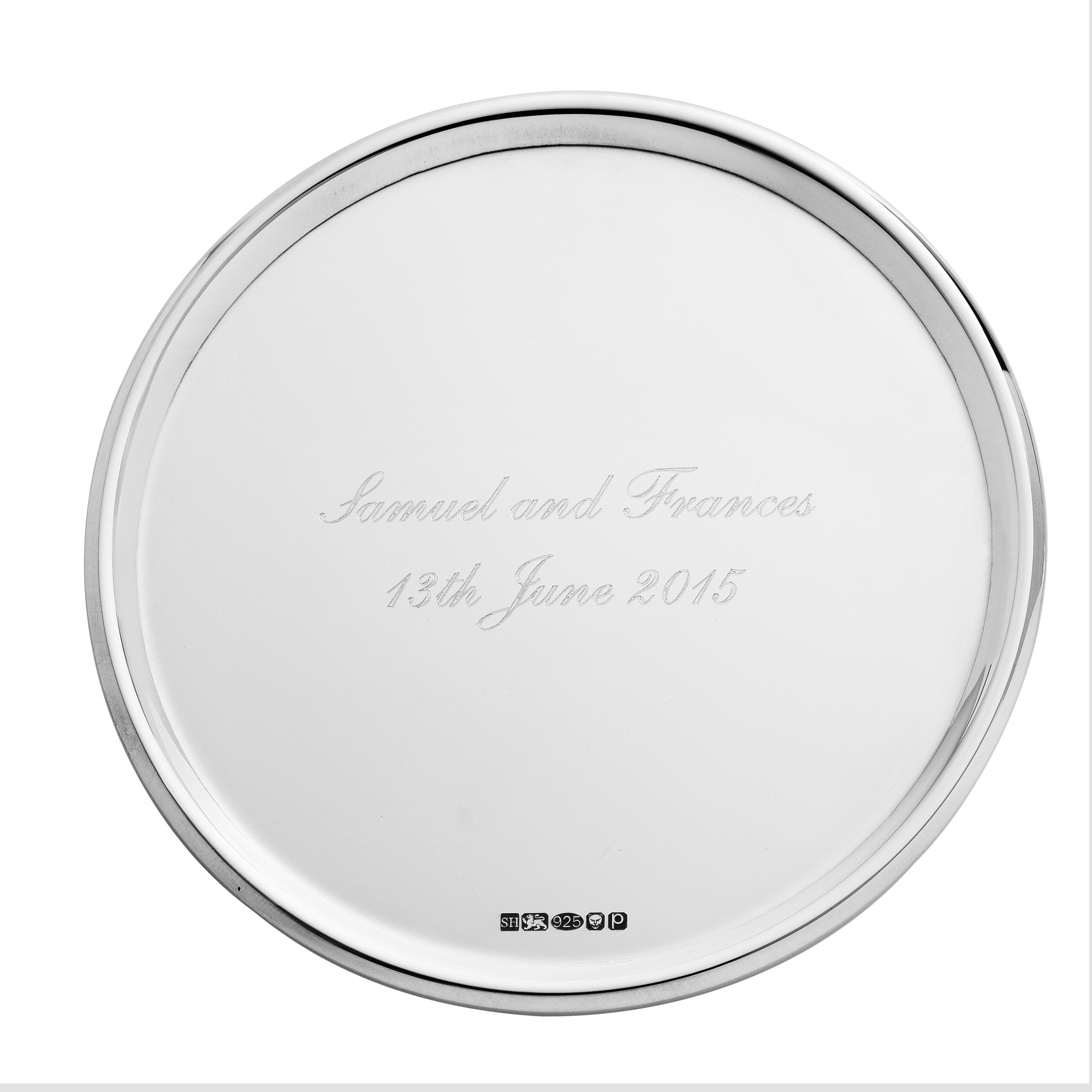 Sterling Silver Drinks Coaster Engraved