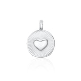 Sterling Silver Sunburst Heart Pendant