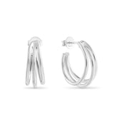 Sterling Silver Triple Wire Hoop Earrings