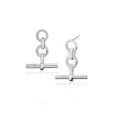 Sterling Silver T-Bar Link Earrings