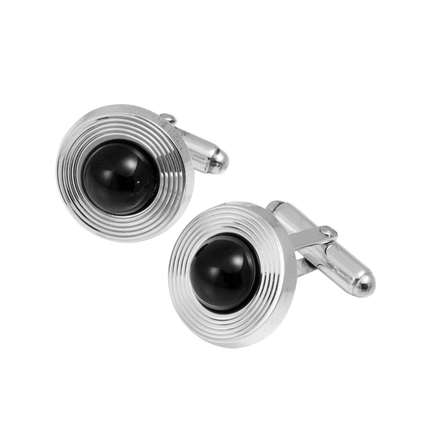 Sterling silver and black onyx cufflinks