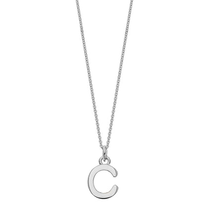 Sterling Silver Chunky Initial Necklace