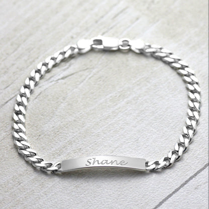 Men's Silver Identity Chain Bracelet