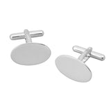 Sterling Silver Oval Hinged Cufflinks