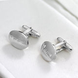 Silver Domed Oval Hinged Cufflinks