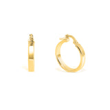 18ct Gold Plated Silver Classic Flat Hoops