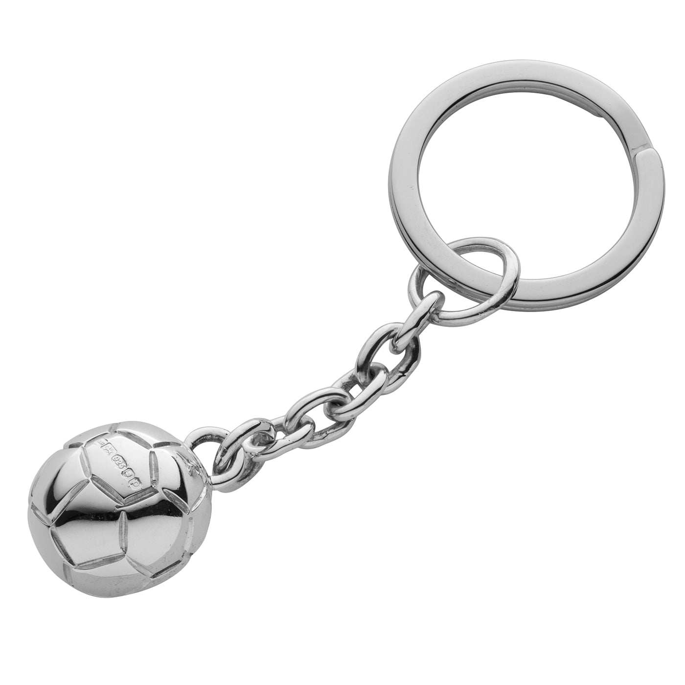 Sterling Silver Football Keyring