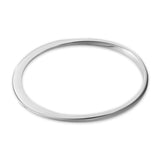 Elliptical Oval Forged Silver Bangle
