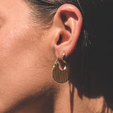 18ct Gold plated & Sterling Silver Deco Fan Earrings