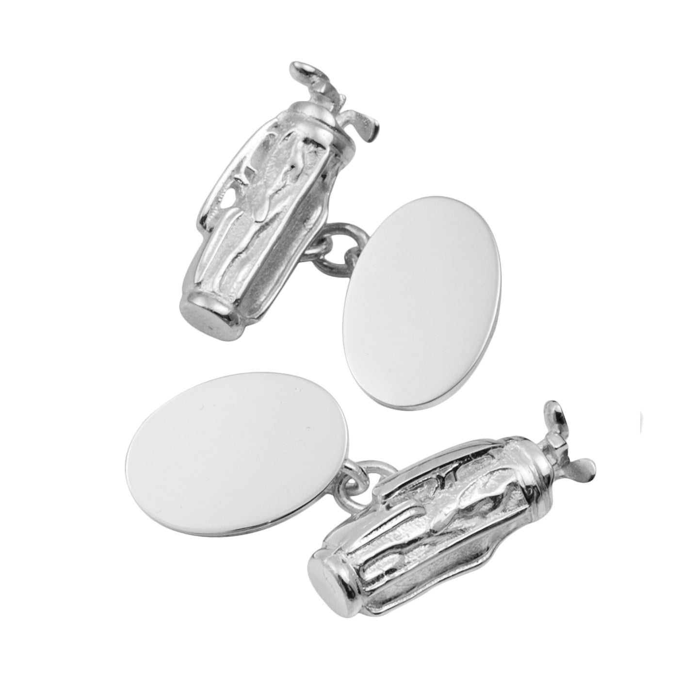 Sterling silver golf bag cufflinks