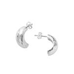 Hammered Half Hoop Earrings - hersey-and-son