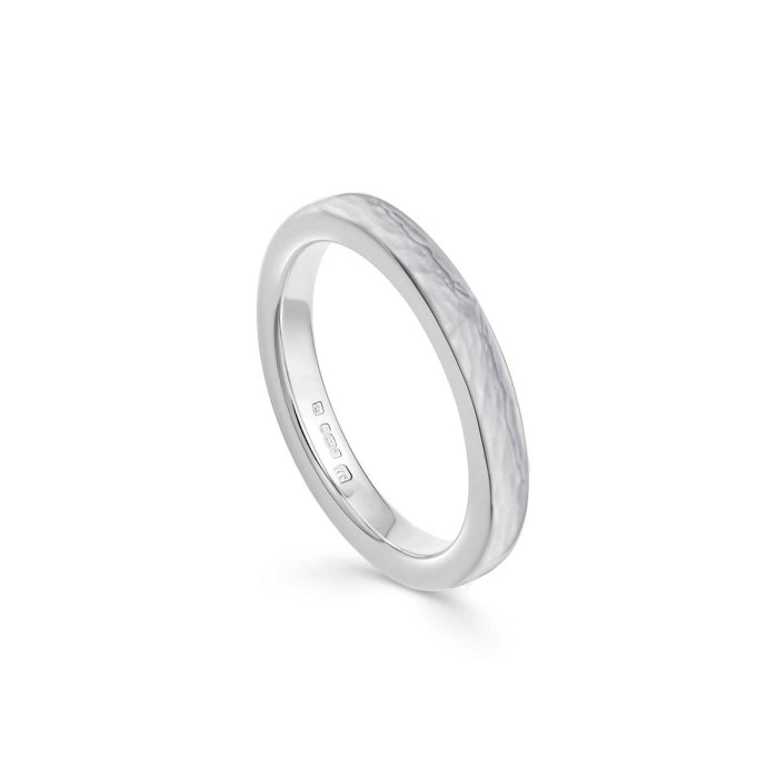Deluxe Hammered Sterling Silver Court Ring - 3mm