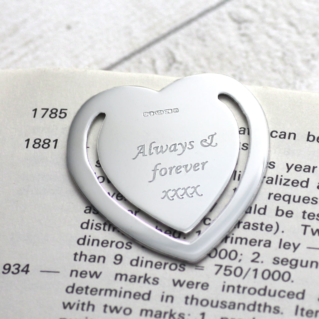 Silver Heart Bookmark