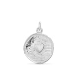 Sterling Silver Heart Disc Necklace