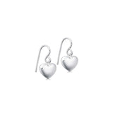 Sterling silver heart drop earrings