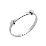 Child's Silver Expanding Bangle With Hearts