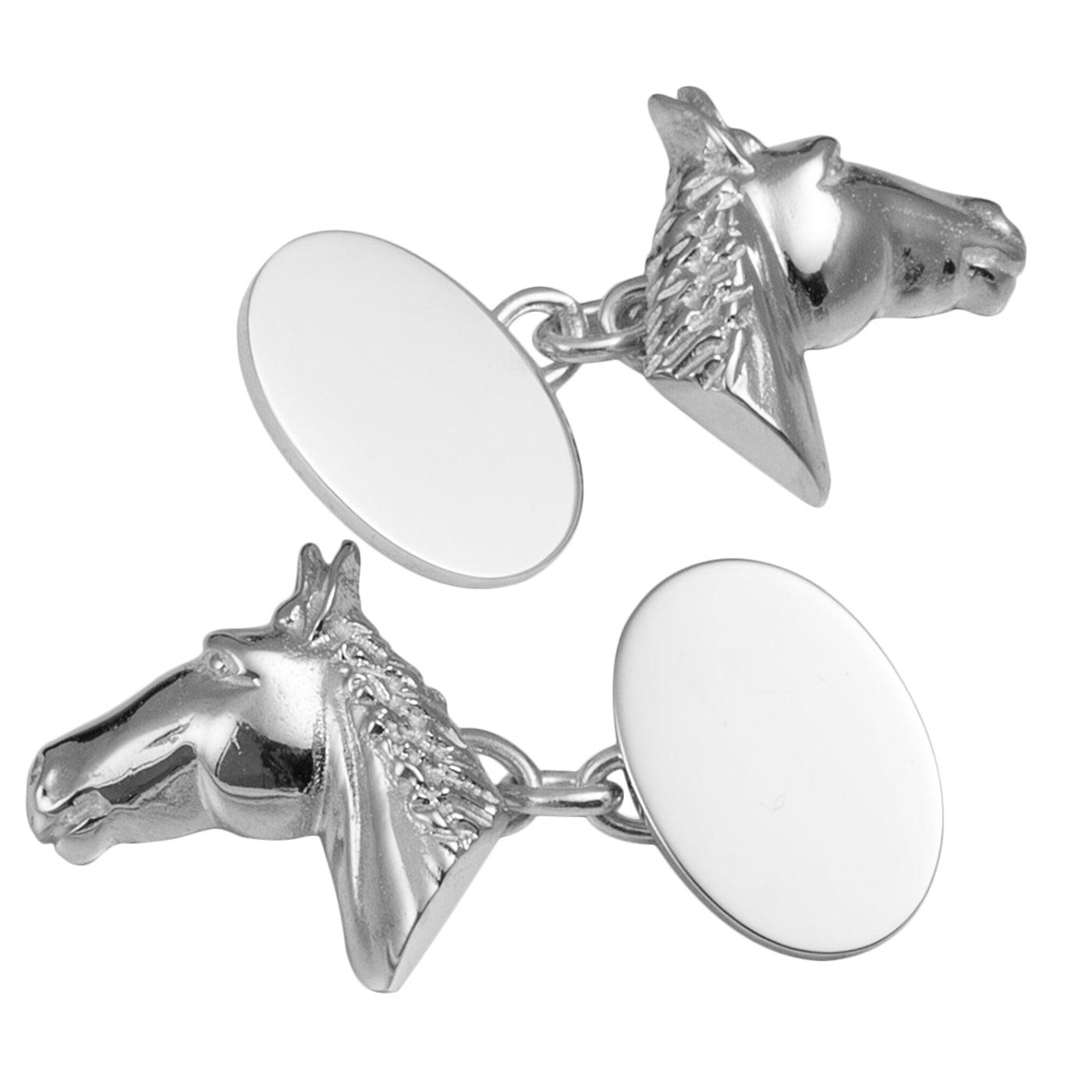 Sterling silver horse head cufflinks