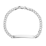 Silver identity bracelet for man 7.5"