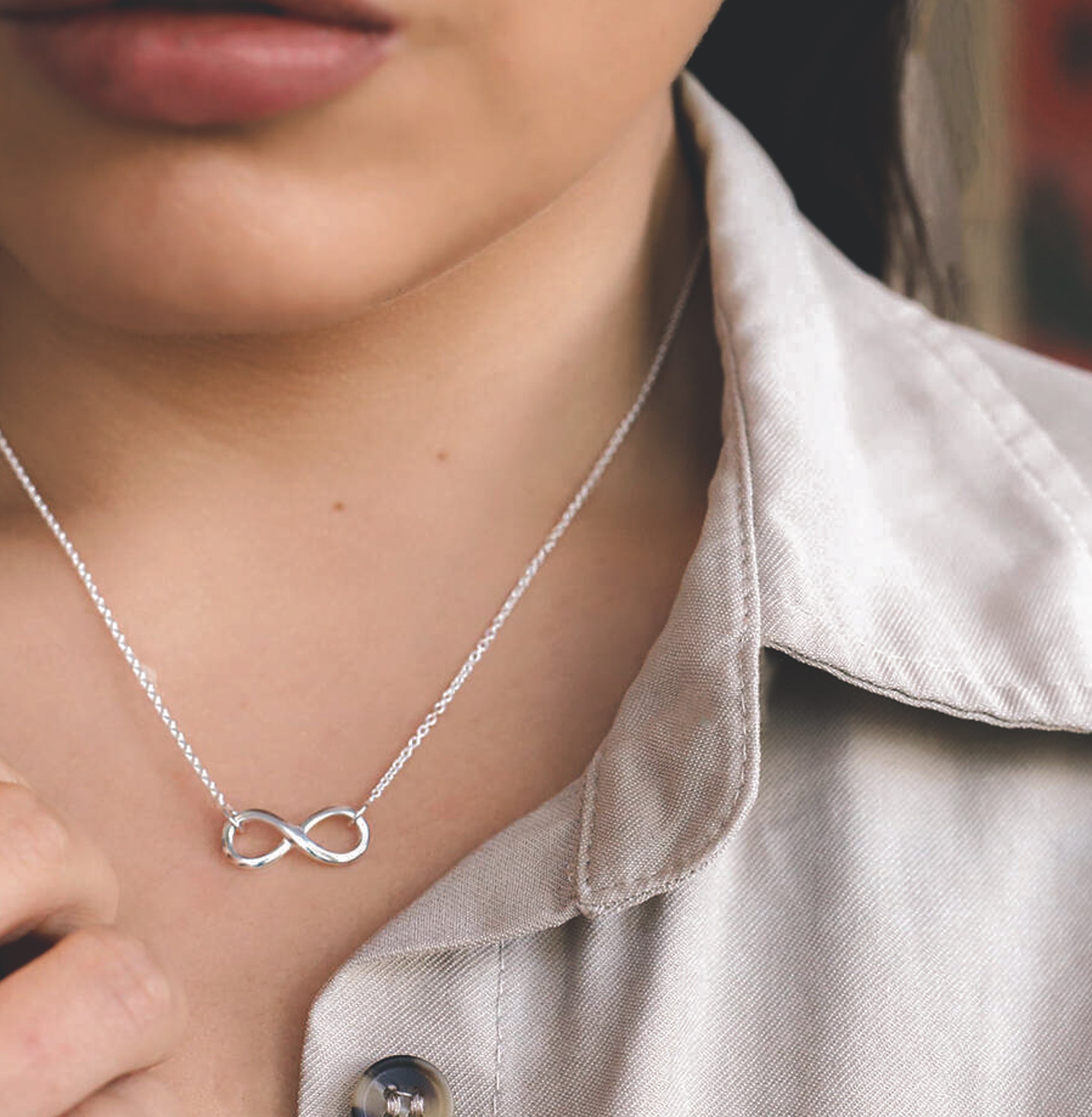 Double infinity necklace in sterling silver sterling silver Double infinity necklace in sterling silver sterling silver