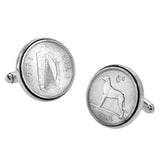 Sterling silver Irish sixpence cufflinks