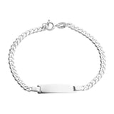 Ladies Slim Silver Identity Bracelet