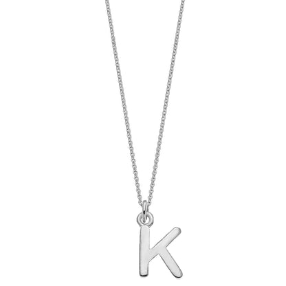 Sterling Silver Chunky Initial Necklace