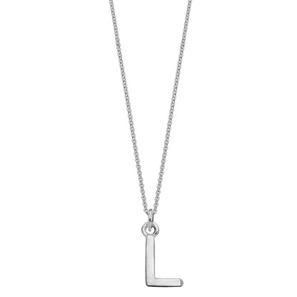 Sterling Silver Chunky Initial Necklace