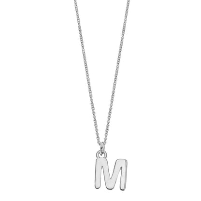 Sterling Silver Chunky Initial Necklace