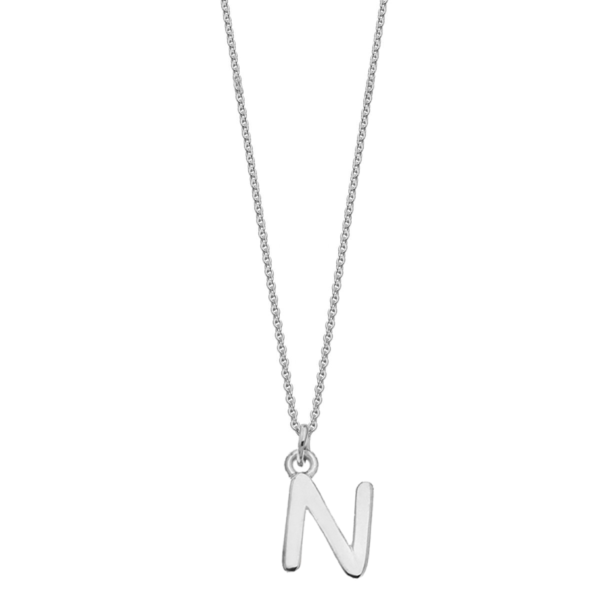 Sterling Silver Chunky Initial Necklace