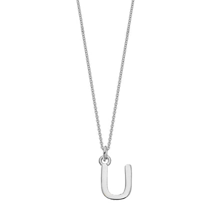 Sterling Silver Chunky Initial Necklace