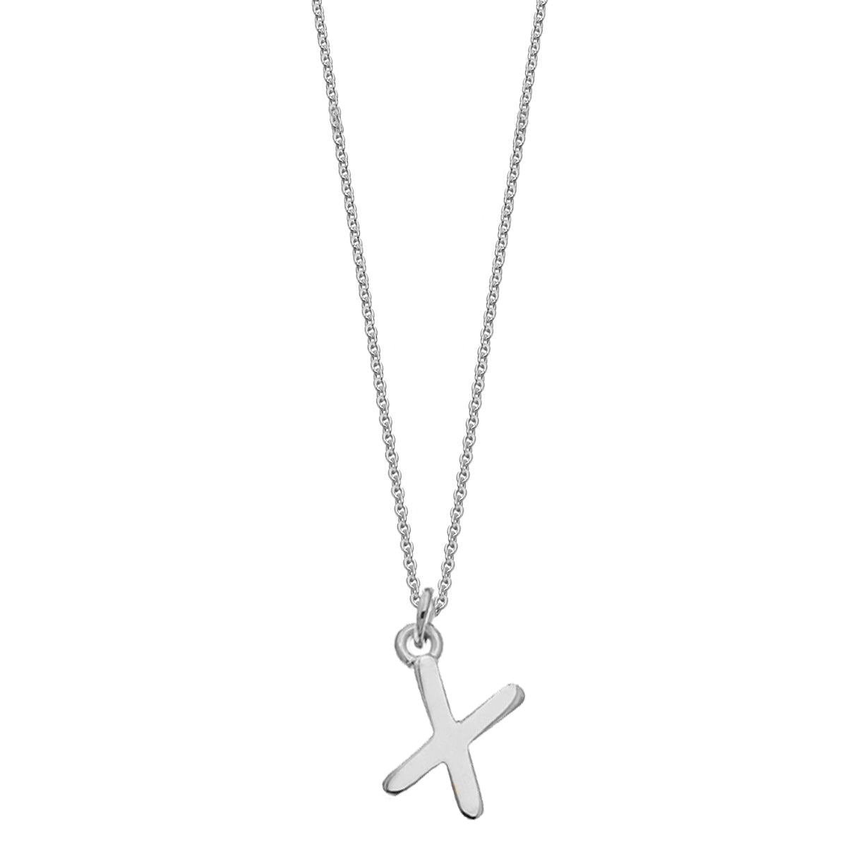 Sterling Silver Chunky Initial Necklace