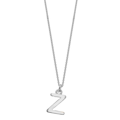 Sterling Silver Chunky Initial Necklace