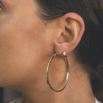 Sterling Silver and 18ct Gold Plate Square Edge Hoops - hersey-and-son