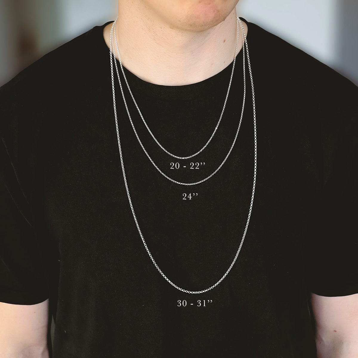 Mens sterling silver hotsell chains 22 inch
