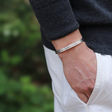 Men's Sterling Silver Cuff No.4 - 8mm Ribbed