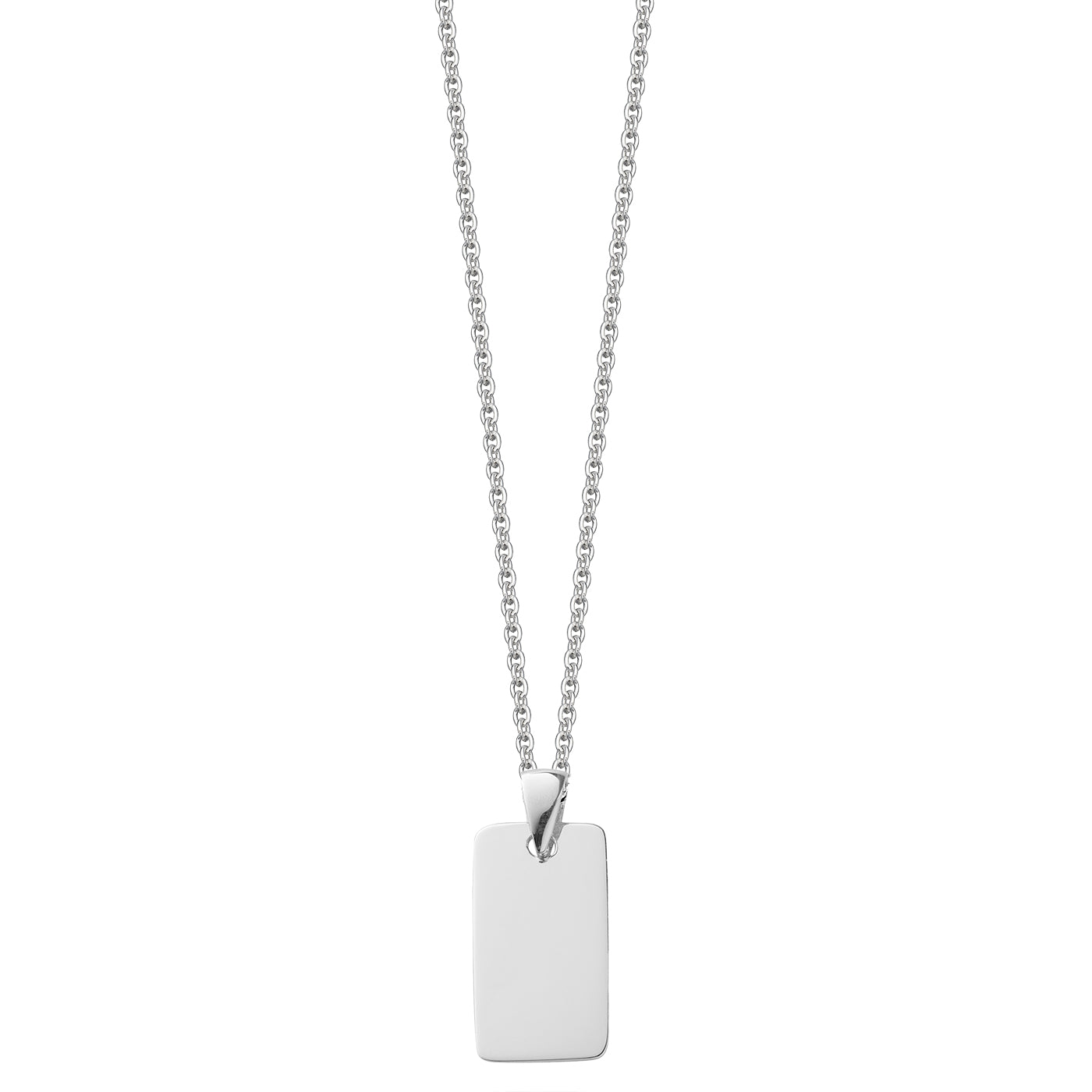 Small sterling silver dog tag