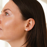 Sterling Silver Molten Mini Heart Studs