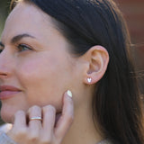Sterling Silver Molten Mini Heart Studs