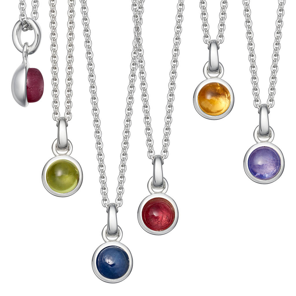 Sterling Silver Birthstone Necklace