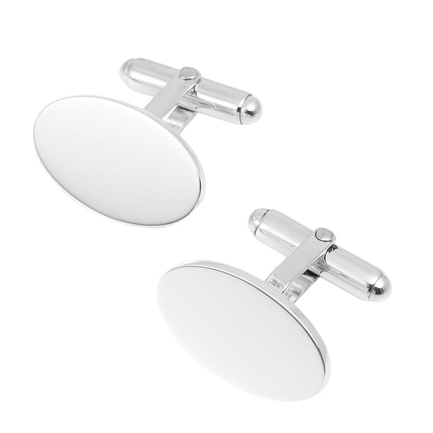 Oval hinged sterling silver cufflinks