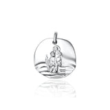 Sterling Silver Molten St Christopher Necklace