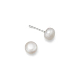 Sterling silver and freshwater pearl stud earrings 4mm