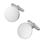 Sterling silver round hinged cufflinks
