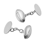 Sterling silver rugby ball cufflinks
