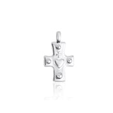 Silver Sacred Heart Cross Pendant